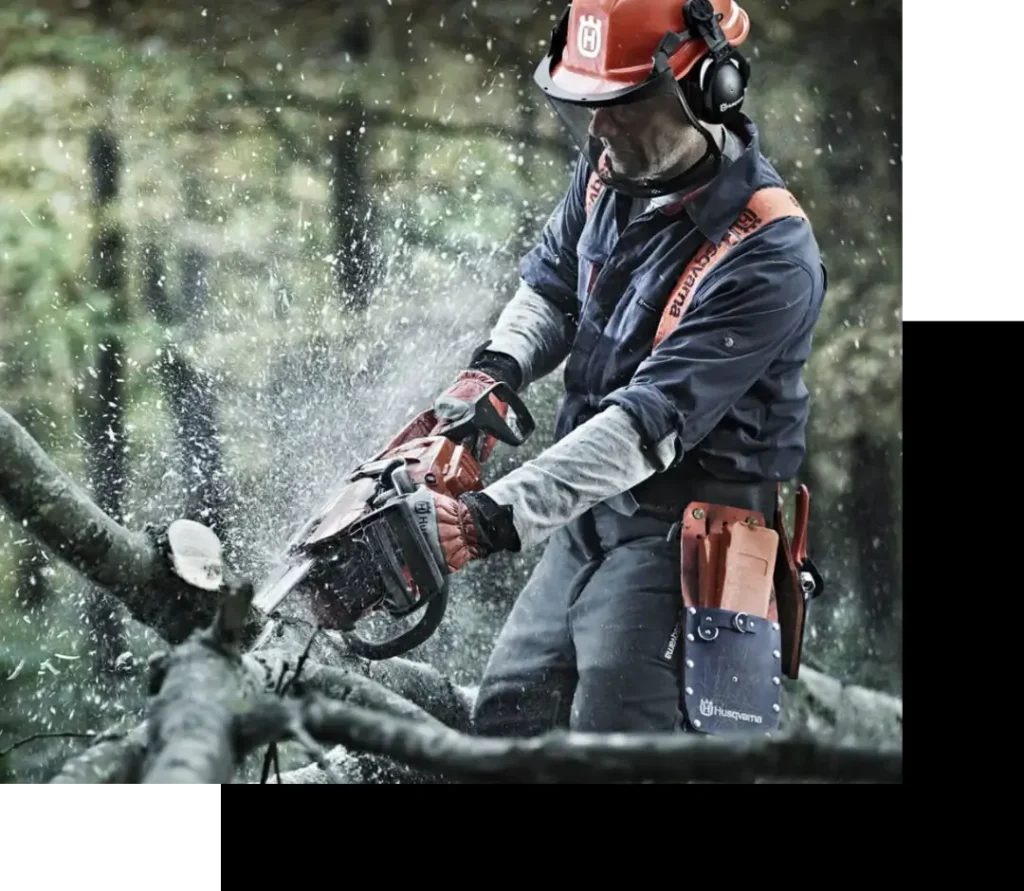 man-using-chainsaw